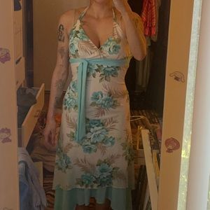 vintage blue flower dress